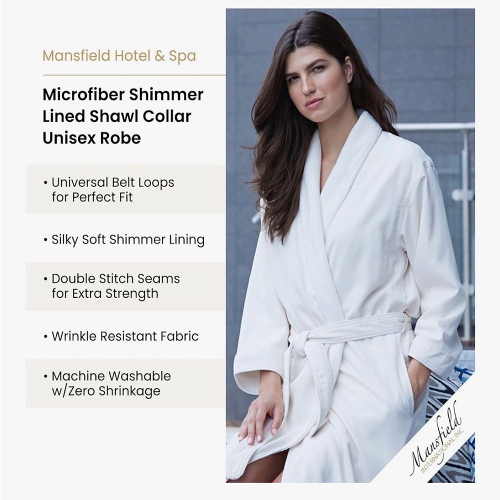 White Microfiber Shawl Collar Robe-NWOT
